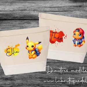 Sac à gouter, sac isotherme, sac à gouter enfant, sac enfant, petit sac personnalisé ,pour le goûter, collection Pokemon school