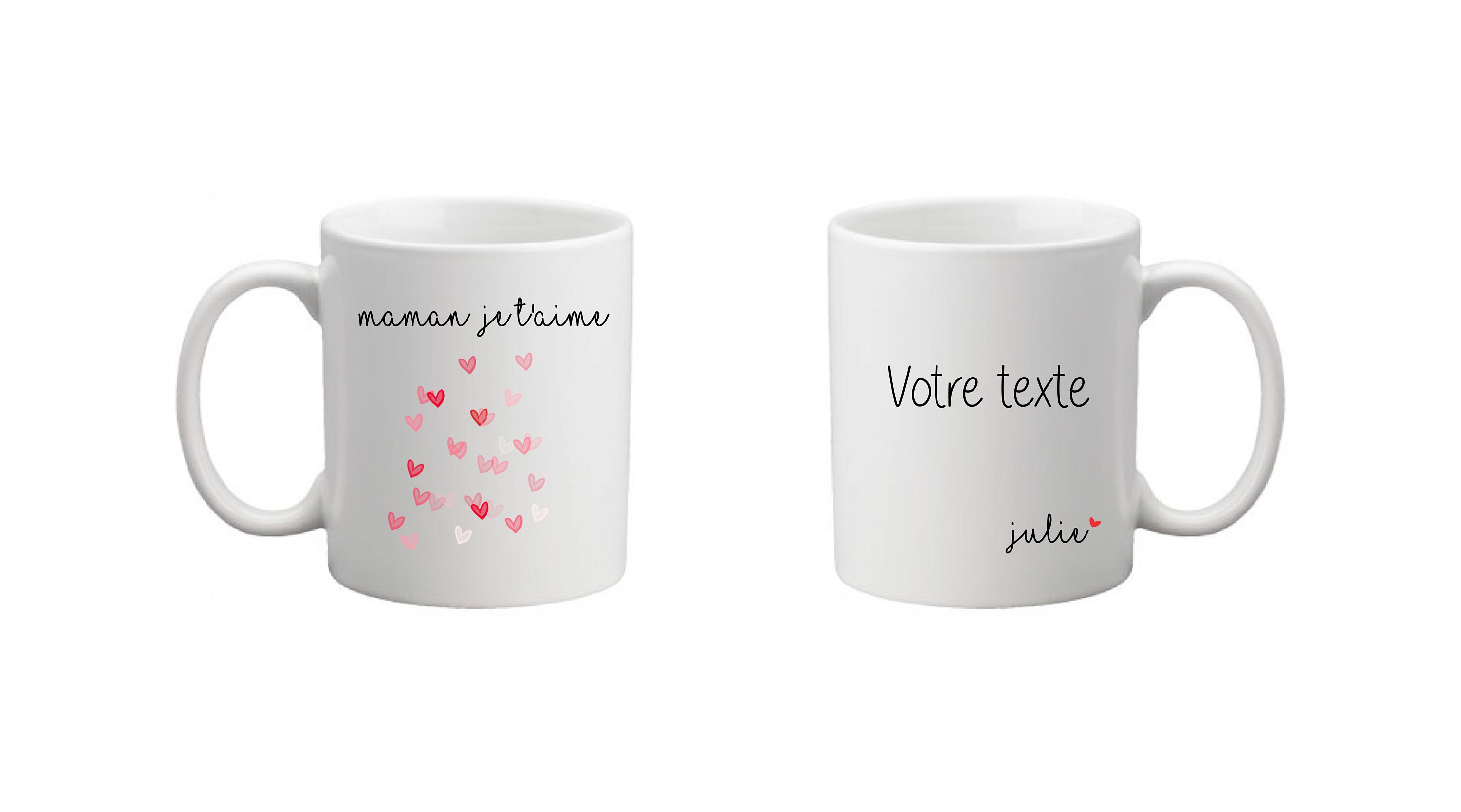 Mug Personnalisé , Mug Cadeau Noël Tasse Personnalisé, Maman Fetes Des Grands Meres Je T'aime