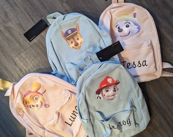 sac a dos personnalisé , cadeau enfants ,idée cadeau rentrée scolaire, cadeau école, cadeau utile, sac à dos enfant,collection patpatrouille