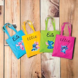 totebag stitch ,totebag personnalisé, cadeau enfant, sac à livres , sac enfant personnalisé, sac anses , stitch, sac stitch