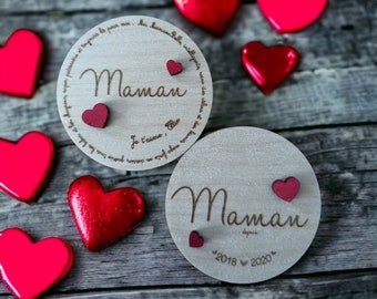 Aimant,Magnet , cadeau fête des mères, aimant personnalisé, cadeau mum,cadeau personnalisé maman, collection cercle/depuis