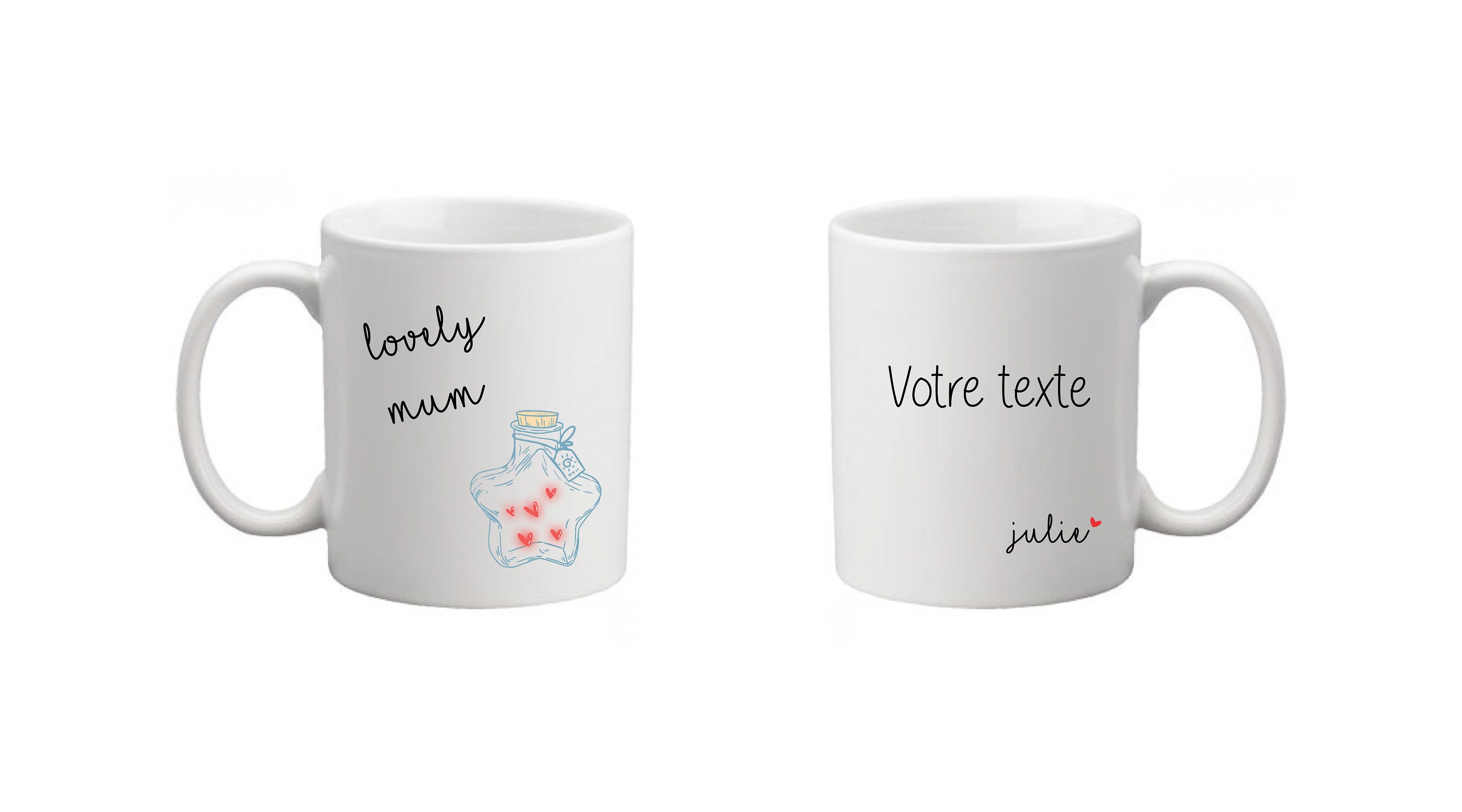 Mug Personnalisé , Cadeau Noël Tasse Personnalisé, Maman Fetes Des Grands Meres, Meres Lovely Mamie