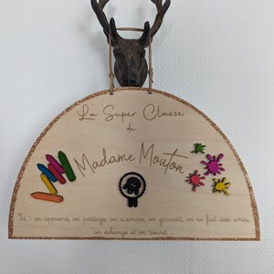 Plaque de porte , cadeau maitresse , cadeau maitre , idée cadeau école , ma classe , cadeau Instit , idée cadeau maitresse image 2