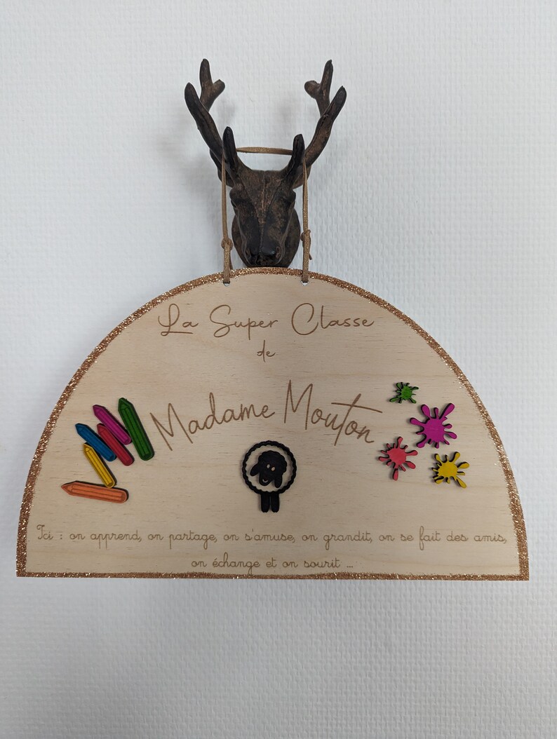 Plaque de porte , cadeau maitresse , cadeau maitre , idée cadeau école , ma classe , cadeau Instit , idée cadeau maitresse image 2