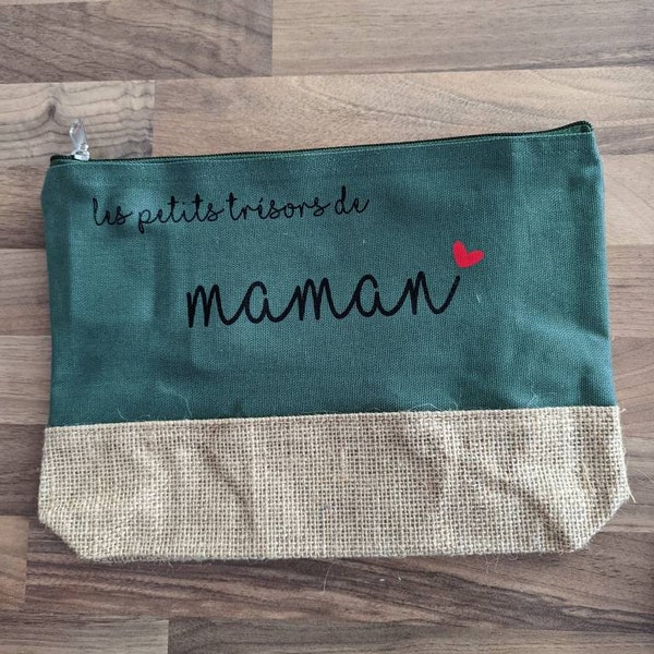 trousse maman , cadeau maman , fetes des mères , trousse personnalisé , cadeau femme , pochette maman , collection petit trésors