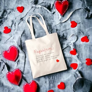 cadeau papa , Tote bag personnalisé , fêtes des pères , cadeau papa personnalisé, sac papa , sac papa personnalisé , collection dico