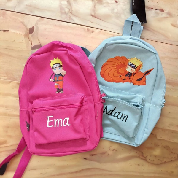 sac a dos personnalisé , cadeau enfants ,idée cadeau rentrée scolaire, cadeau école, sac à dos enfant,collection Naruto