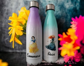 gourde enfant personnalisé, bouteille personnalisé , gourde enfant , bouteille eau personnalisé , collection princesses, reine des neiges