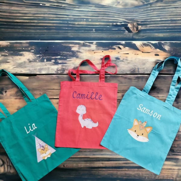 Tote bag personnalisé, tote bag enfant, sac école , sac enfant , tote bag coton , sac bandoulière, sac pratique ,sac épaule