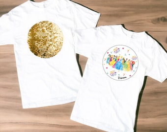 Tshirt sequins reversible , tshirt paillette , tshirt enfant personnalisé , cadeau enfant original , Princesses