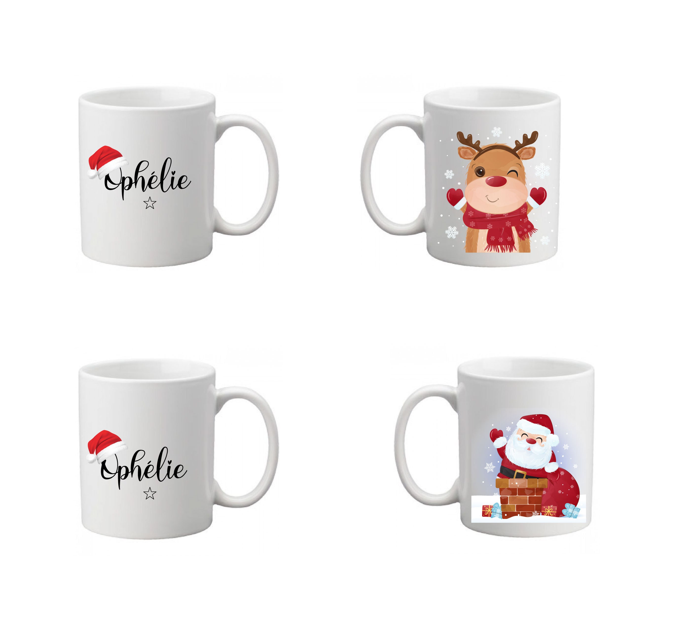Mug Personnalisé , Mug de Noel Cadeau Noël Tasse Personnalisé, Collection Père/Lutin