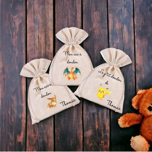 Mon doudou,Sac à doudou personnalisé , cadeau enfants , idée cadeau rentrée scolaire, cadeau école, cadeau utile, collection Pokemon