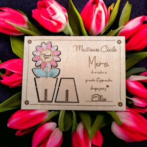Carte pop-up , cadeau fin d'année scolaire , maîtresse , atsem , aesh , cadeau école , idée cadeau maîtresse