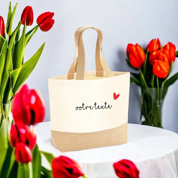 personalized tote bag, personalized bag, women's gift, women's gift idea, original personalized bag, heart bag