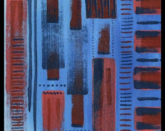 Papel de lienzo: Ciudad Azul - Impresión Giclée