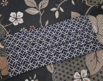 Masque facial en tissu japonais motif Shippou doré. Triple couche. 3 tissus. Coton et tissu non tissé.