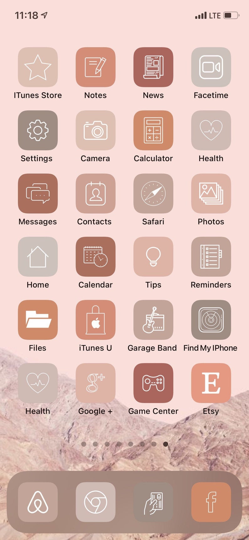 70 NUDE PINK ios 14 Minimalist Boho Neutral App Icons bundle | Etsy