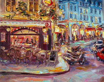 油絵 フランスの街並み ヴィンテージ 油絵 フランスの街並み ヴィンテージ 油絵 フランスの街並み