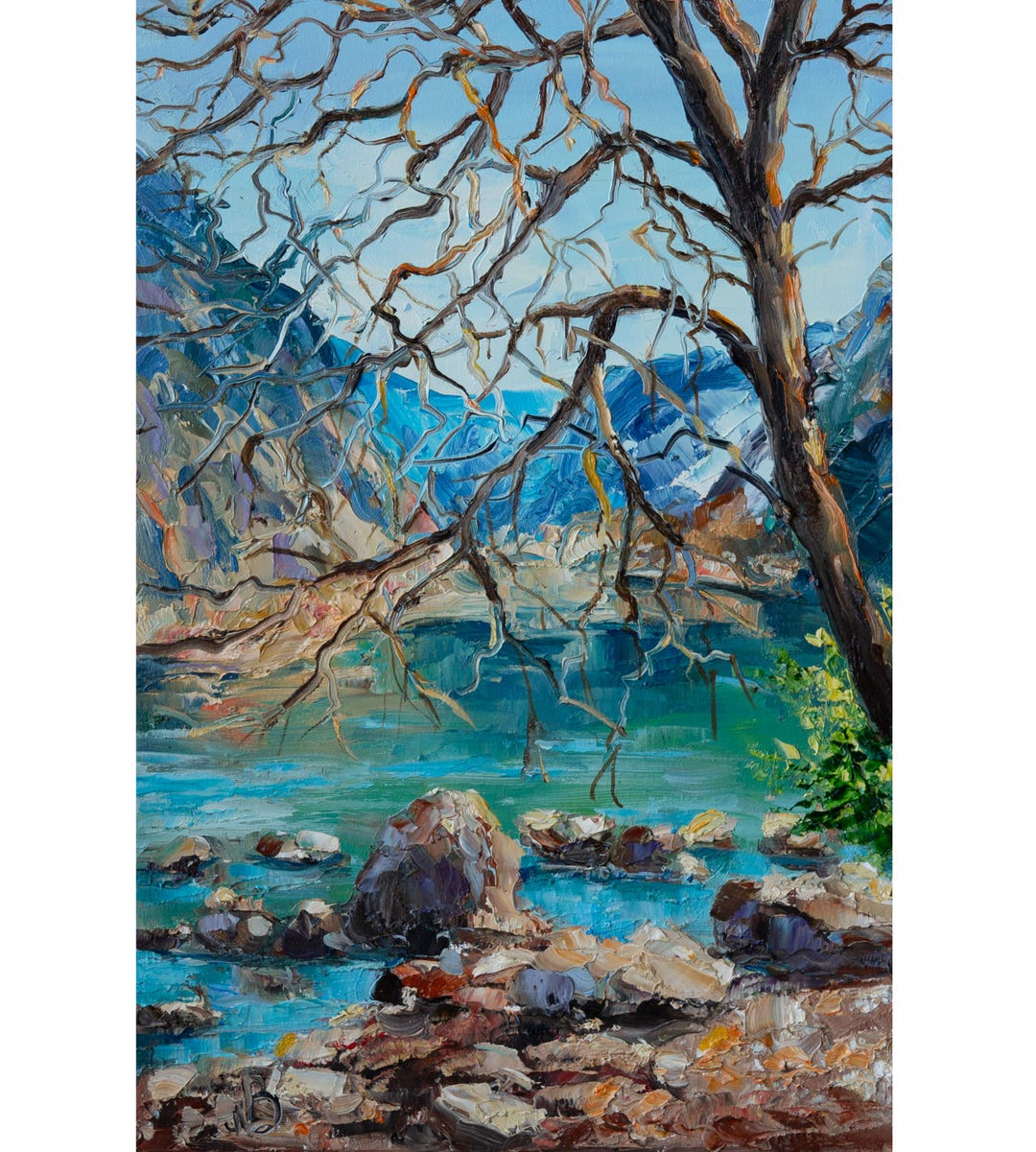 Mountain Lake Original Oil Painting on Hardboard by Bonatart - Etsy