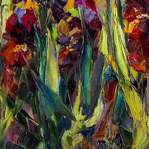 Irises Oil Painting, Original Art, Textured Flowers Paintings on Canvas ...