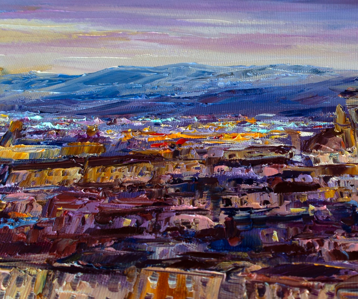 Night Florence Painting Oil Night City Painting on Canvas Etsy