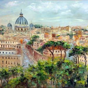Rome painting on canvas Original art Italy Wall Art Artwork by BoNatArt