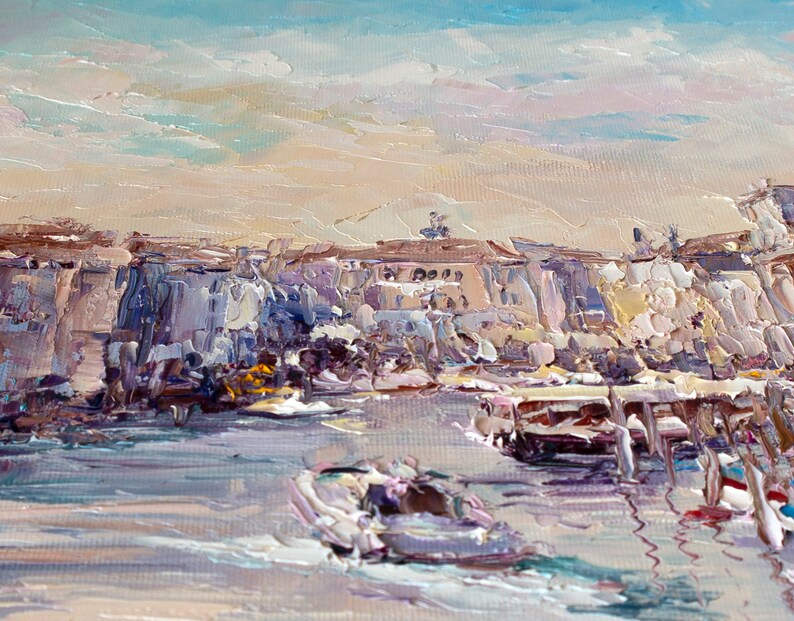 Venice Painting on Canvas Original Art Italian Coastal Wall Etsy