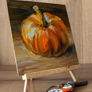 Pumpkin Painting Original art, Vegetable oil Painting, Artwork by Bondareva Nataliia image 3