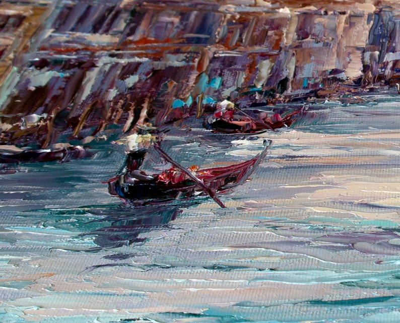 Venice Painting on Canvas Original Art Italian Coastal Wall Etsy