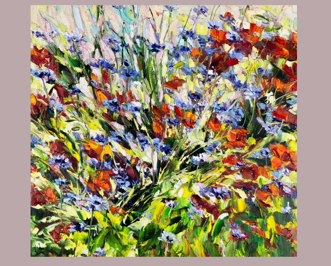 Wildflowers Painting on Canvas Original Art Wall Art Canvas - Etsy