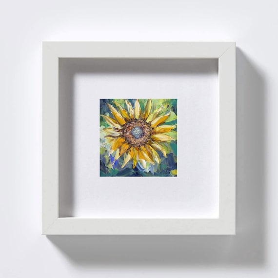 ゴッホ風ひまわりの絵画：BoNatArtの小さな壁アート - Etsy 日本