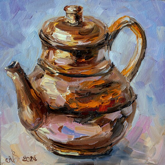 Copper Teapot Painting Original Art, Small Oil Painting 8x8, Kitchen Wall Decor, Gift for Him - Etsy Copper Teapot Painting Original Art, Small Oil Painting 8x8, Kitchen Wall Decor, Gift for Him - Etsy