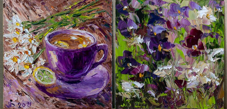 ����� Impasto �������� �������� ��������� ������������ Set of 2 Floral+Tea