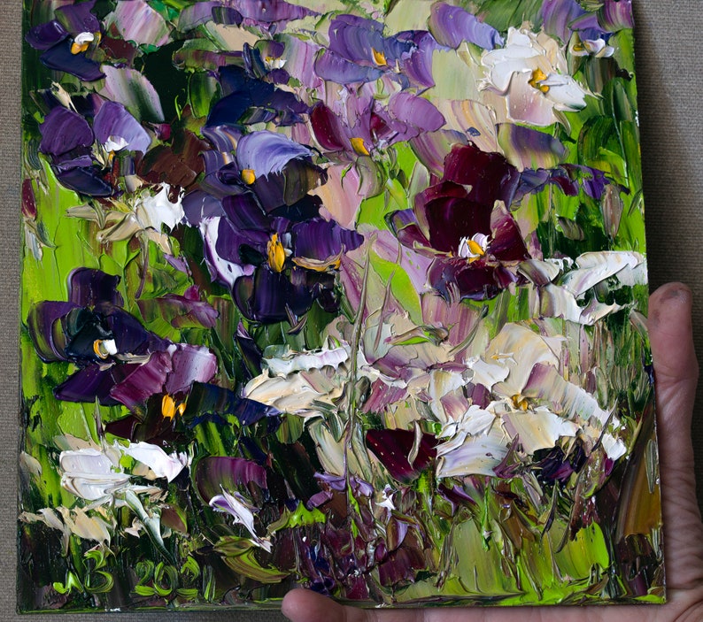 Цветы Impasto масляная живопись цветочное оригинальное Set of 1