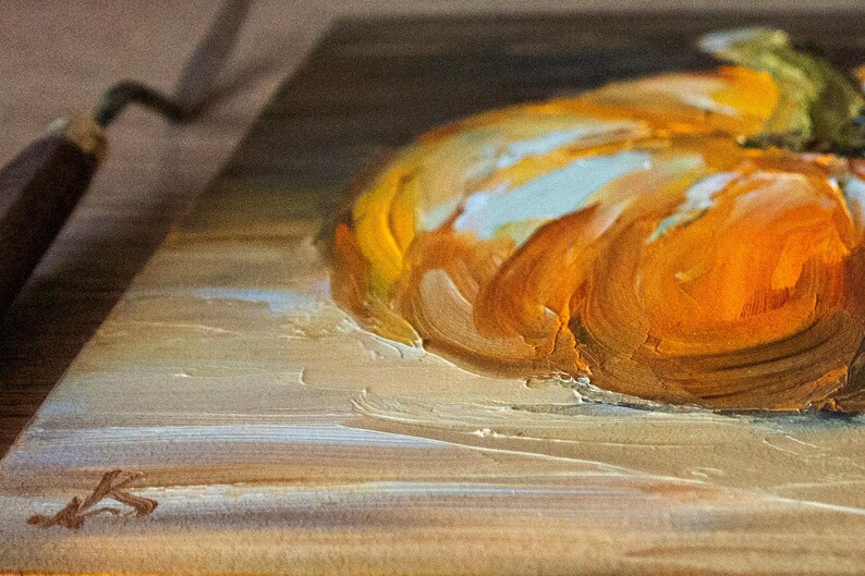 Pumpkin Painting Original art, Vegetable oil Painting, Artwork by Bondareva Nataliia image 5
