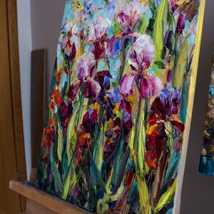 Irises Oil Painting, Original Art, Textured Flowers Paintings on Canvas ...