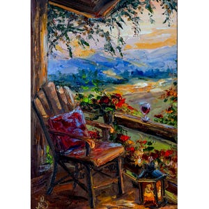 Evening in Tuscany painting Original art Impressionist painting Italy wall art Gift for her