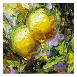 ゼラニウムの絵画、花、オリジナルアート、インパスト、油絵、小さな