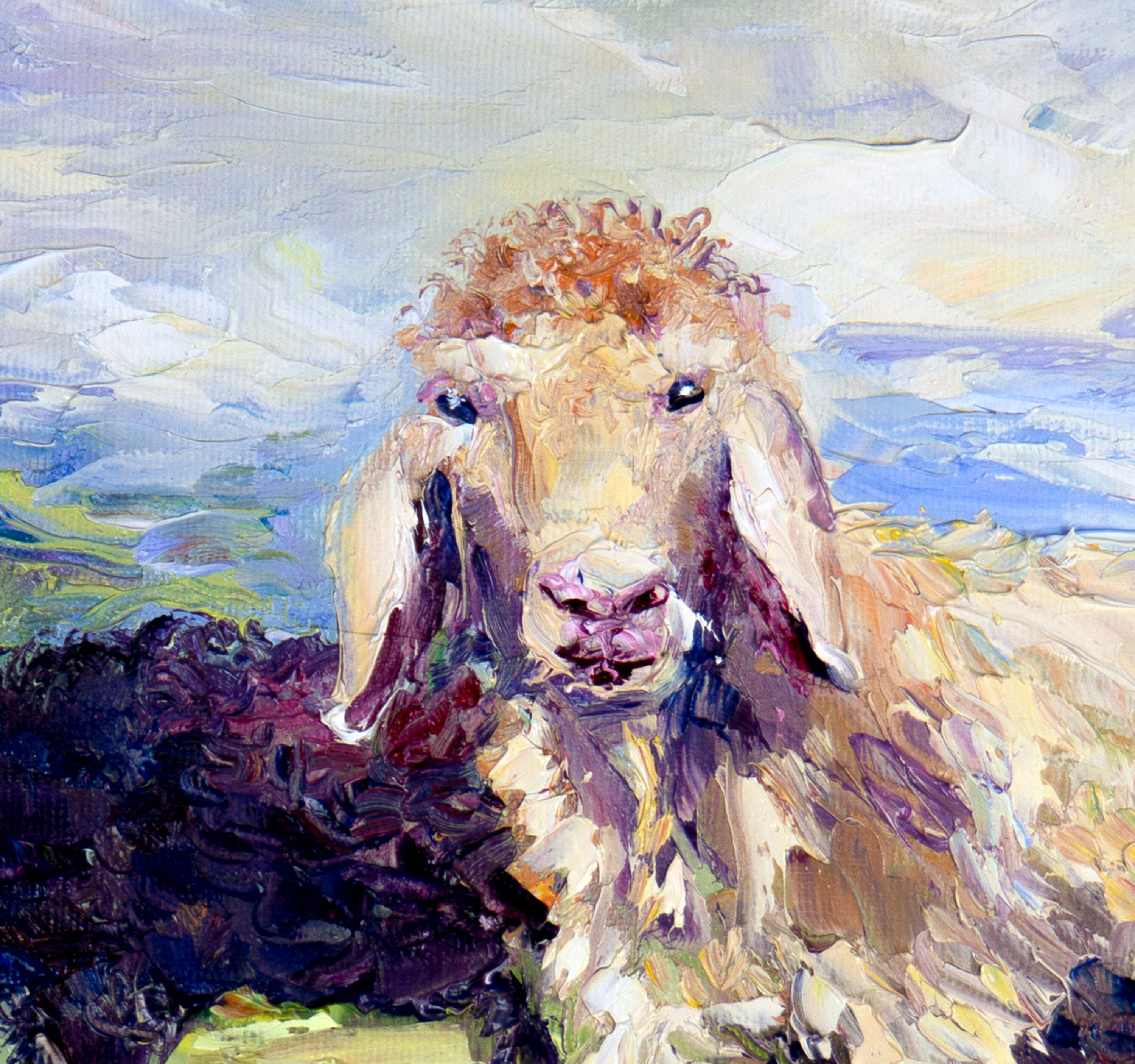 Lambs painting Original sheep wall art 10x14 Canvas painting Etsy