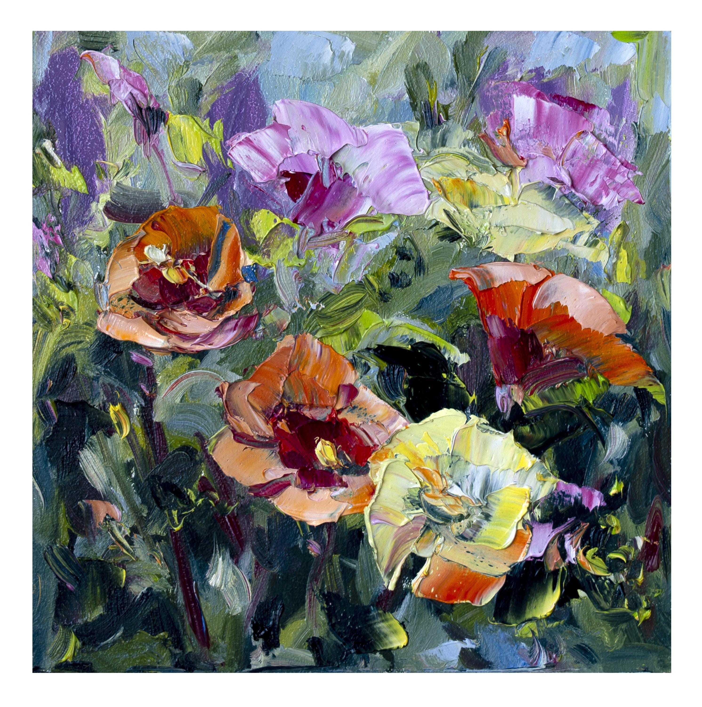 ハイビスカスの油絵：オリジナルの花の壁アート（8x8） - Etsy 日本