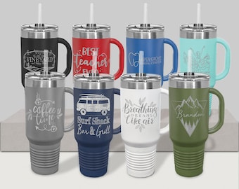 40 oz. Polar Camel Travel Mug with Handle, Straw Included