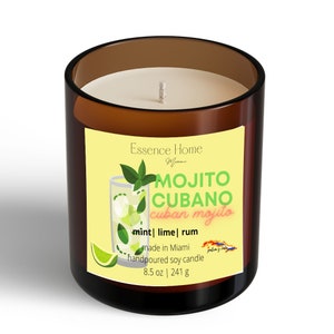 Soy Candle | Scented Candle | Mojito Cocktail | Minty Candle | Lime Candle | Eucalyptus Candle | Gift for her | Gift for a friend |