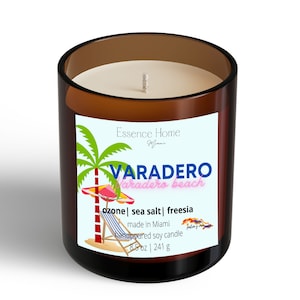 Soy Candle | Scented Candle | Varadero | Ozone| Sea Salt | Freesia | Gifts for Everyone | Gift for Her | Gift for a friend