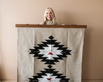 Walnut Stain Wooden Rug Hanger for Wall