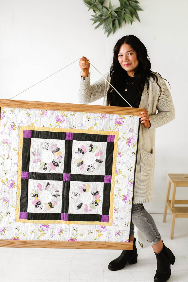 Baby Quilt Hanging with Natural Oak Quilt Hanger