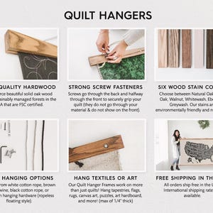 Quilt Hangers for Wall Hangings - Tapestry Hanger - Rug Hanging- Displaying Textiles image 6