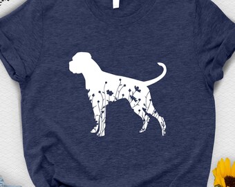 Floral Boxer Dog T-Shirt: Gift for Dog Lovers