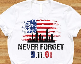 Camiseta "Nunca olvides el 11-S", Torres Gemelas, camiseta patriótica