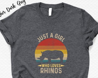 Just a Girl Who Loves Rhinos Shirt, Funny Animal Tshirt, Nature Zoo Activist Vegan Shirt,Gift For Traveler,National Park Shirt,African Shirt