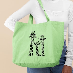 Funny Giraffe Tote Bag, Zoo Tote Bag, Unique Gift for Animal Lovers, Nature Lover Tote Bag, Youth Tote Bag, Canvas Tote Bag, Shoulder Bag